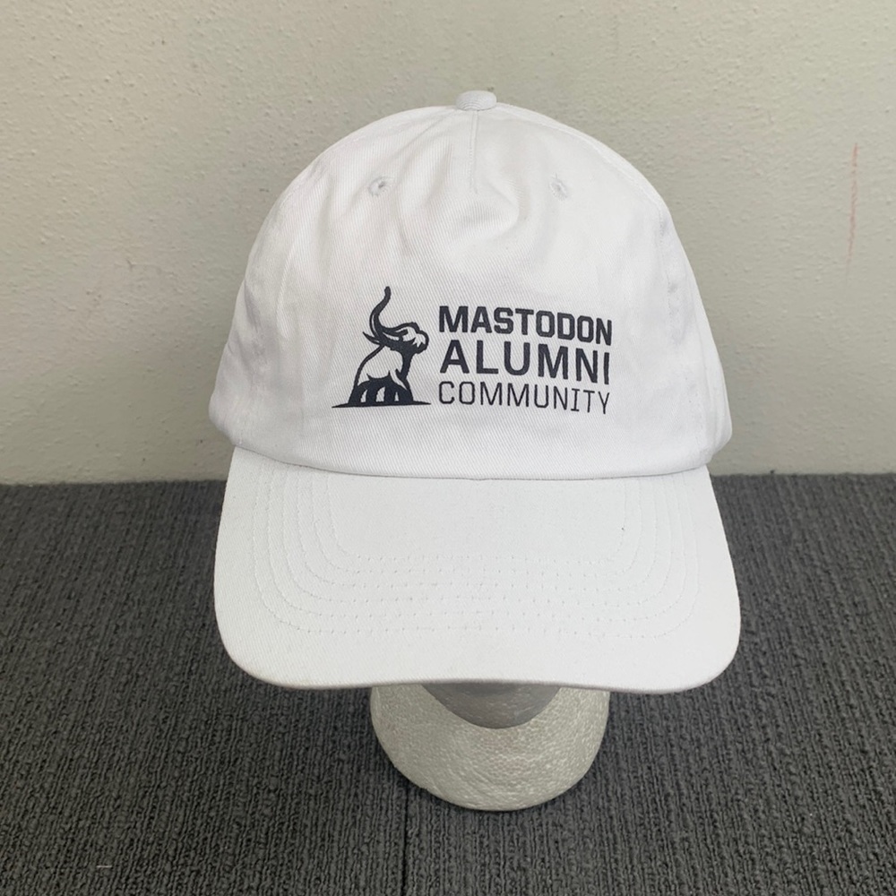 Mastodon Alumni Community Baseball Hat Unisex OSFA White Strapback Hit Wear